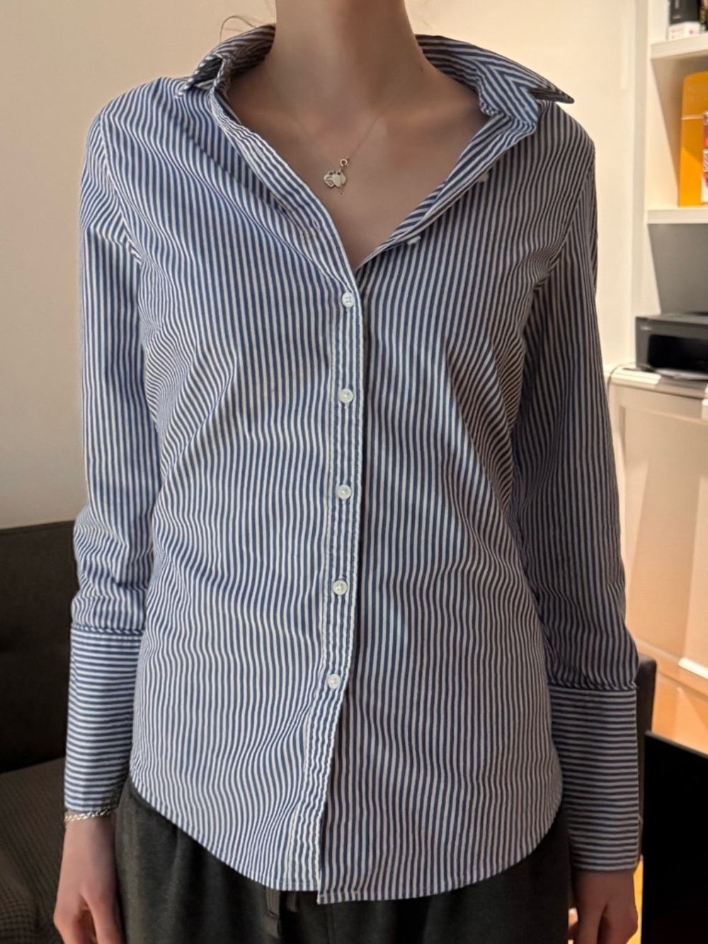 Banana Republic Blue & White Striped Button-Up Shirt Size 6